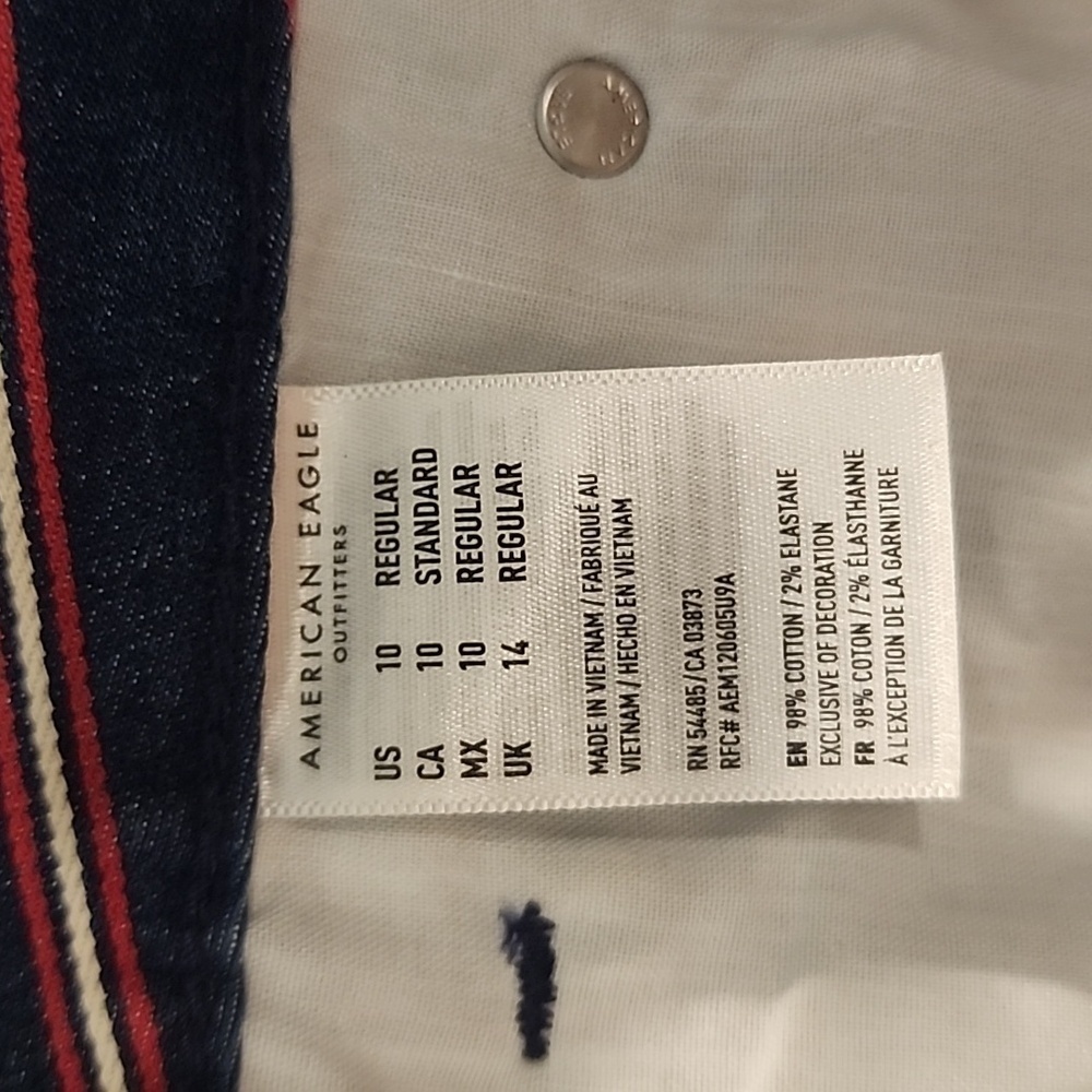 American Eagle Outfitters Stretch Denim High Rise Mini 10 Skirt Distressed - Picture 6 of 10